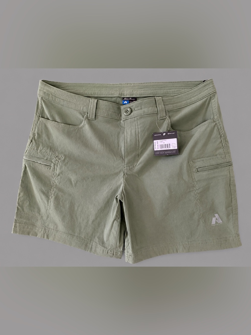 Eddie Bauer Women’s First Ascent Guide Pro Hiking Shorts NWT Size 14P, Sage